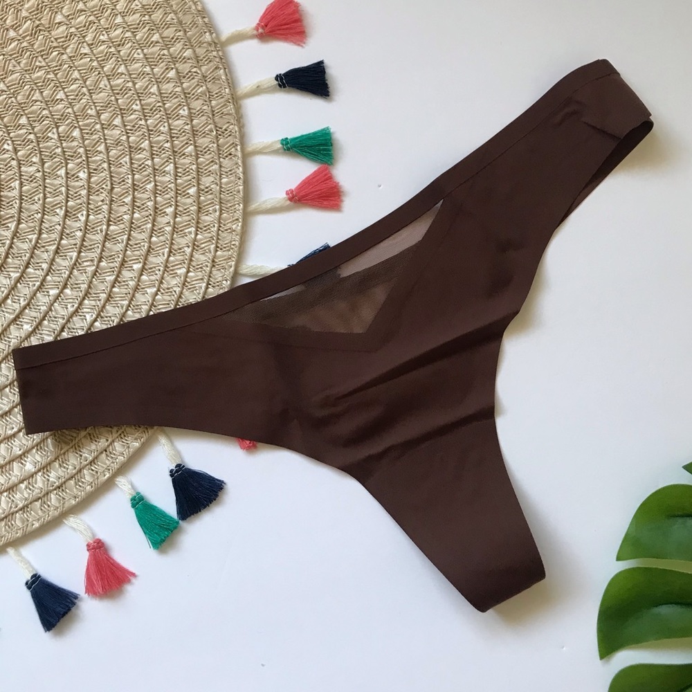 Victoria’s Secret Sexy Illusions Thong Panty Dark Roast Small NEW